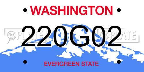 220G02 Washington License Plate