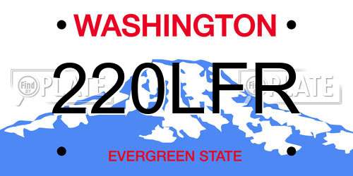 220LFR Washington License Plate
