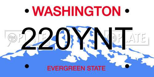 220YNT Washington License Plate