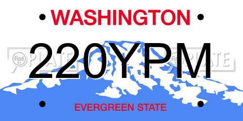 220YPM Washington License Plate