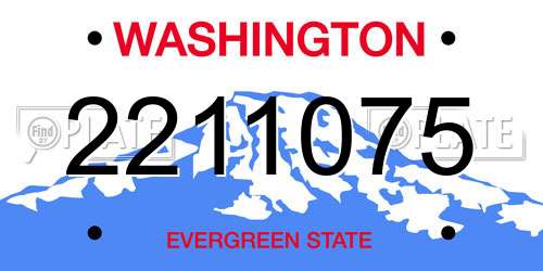 2211075 Washington License Plate