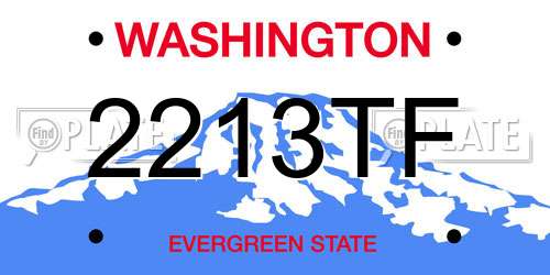 2213TF Washington License Plate