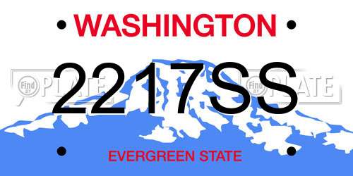 2217SS Washington License Plate