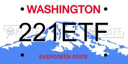 221ETF Washington License Plate