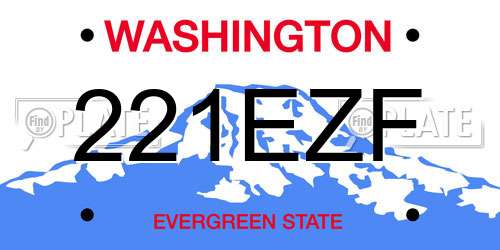 221EZF Washington License Plate