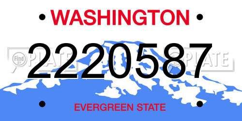 2220587 Washington License Plate