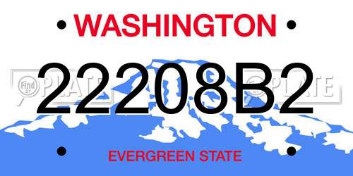22208B2 Washington License Plate