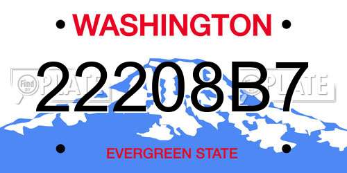 22208B7 Washington License Plate