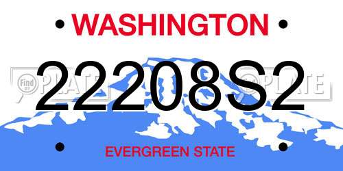22208S2 Washington License Plate