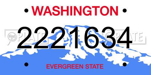 2221634 Washington License Plate