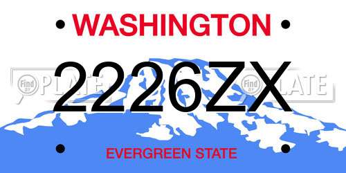 2226ZX Washington License Plate