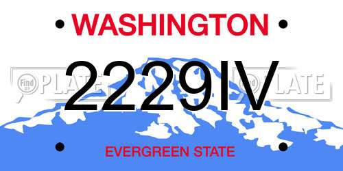 2229IV Washington License Plate