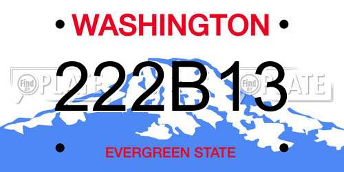 222B13 Washington License Plate