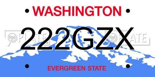 222GZX Washington License Plate