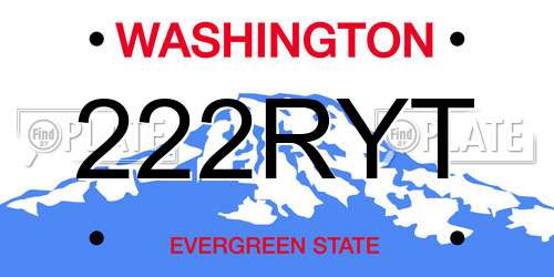 222RYT Washington License Plate
