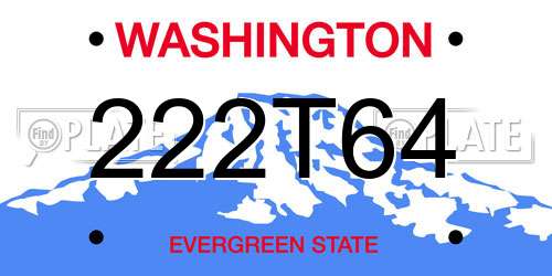 222T64 Washington License Plate