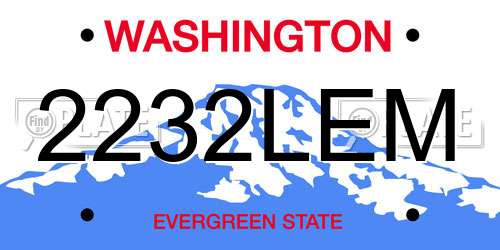 2232LEM Washington License Plate