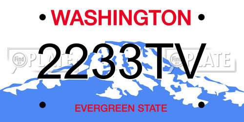2233TV Washington License Plate