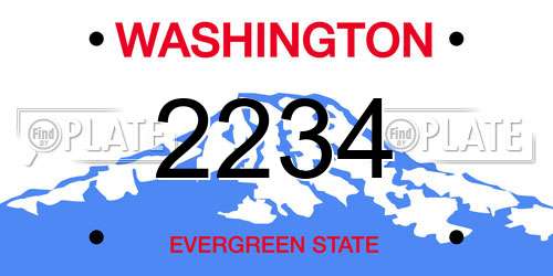2234 Washington License Plate