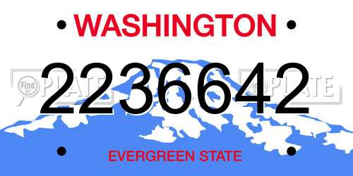 2236642 Washington License Plate