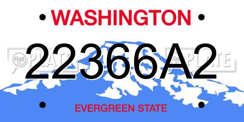22366A2 Washington License Plate