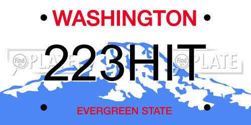 223HIT Washington License Plate