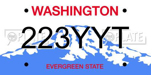 223YYT Washington License Plate