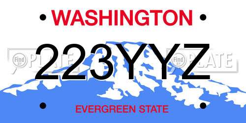 223YYZ Washington License Plate