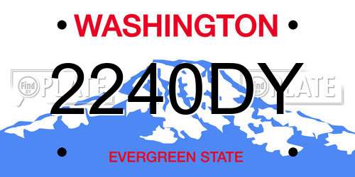 2240DY Washington License Plate