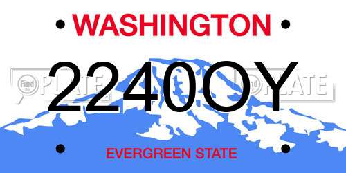 2240OY Washington License Plate
