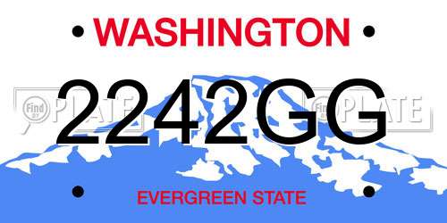 2242GG Washington License Plate
