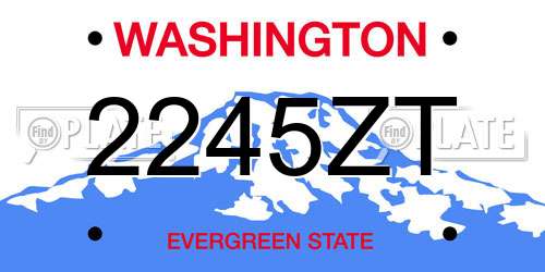 2245ZT Washington License Plate