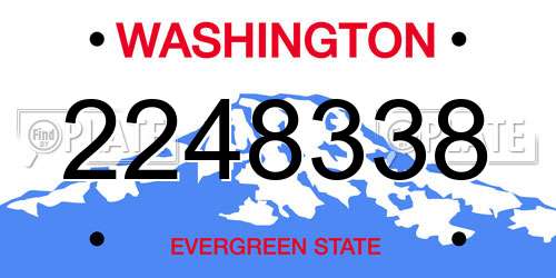 2248338 Washington License Plate