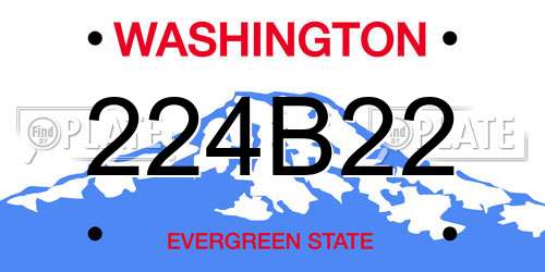 224B22 Washington License Plate