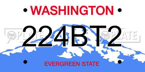 224BT2 Washington License Plate