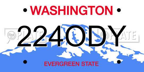 224ODY Washington License Plate