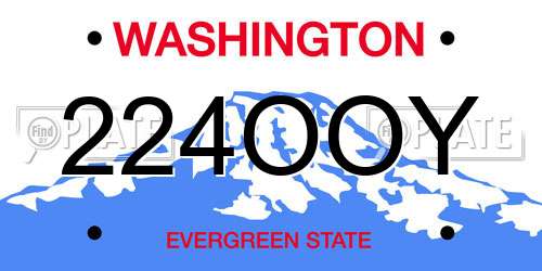 224OOY Washington License Plate
