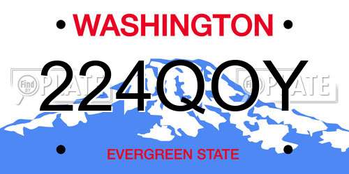 224QOY Washington License Plate