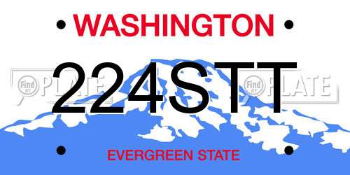 224STT Washington License Plate