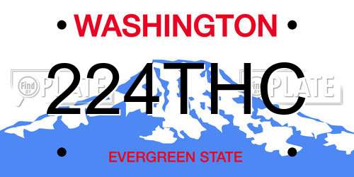 224THC Washington License Plate