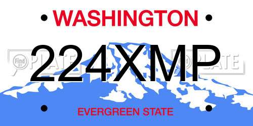 224XMP Washington License Plate
