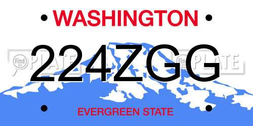 224ZGG Washington License Plate