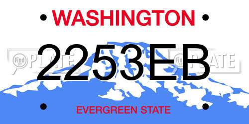 2253EB Washington License Plate