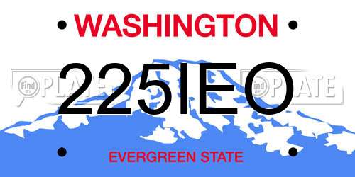 225IEO Washington License Plate
