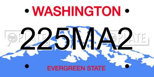 225MA2 Washington License Plate