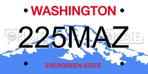 225MAZ Washington License Plate
