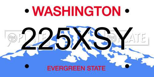 225XSY Washington License Plate