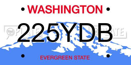 225YDB Washington License Plate