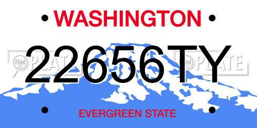 22656TY Washington License Plate