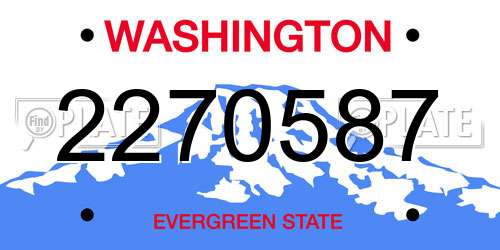 2270587 Washington License Plate
